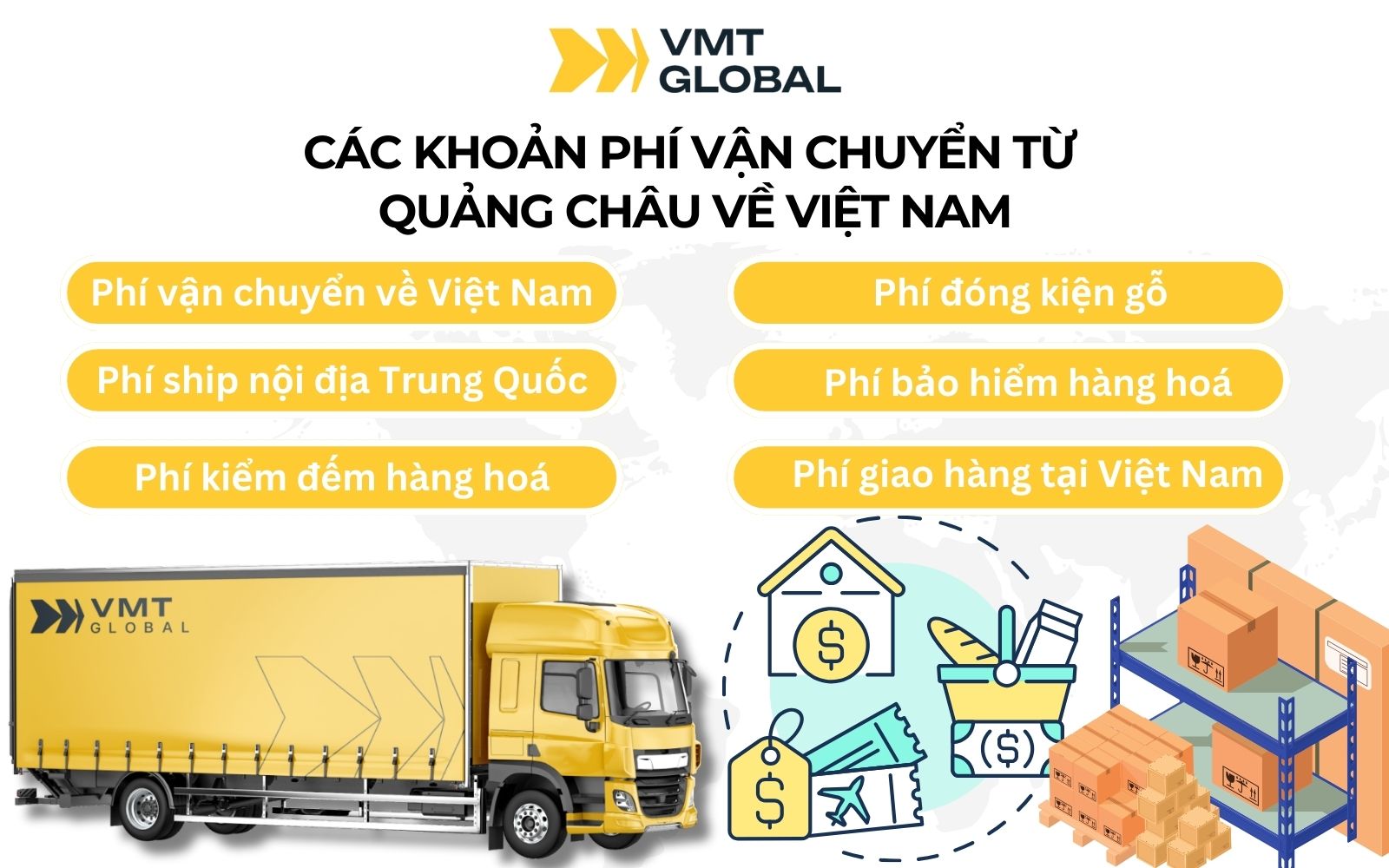 Các khoản chi phí khi vận chuyển hàng hóa từ Quảng Châu về Việt Nam