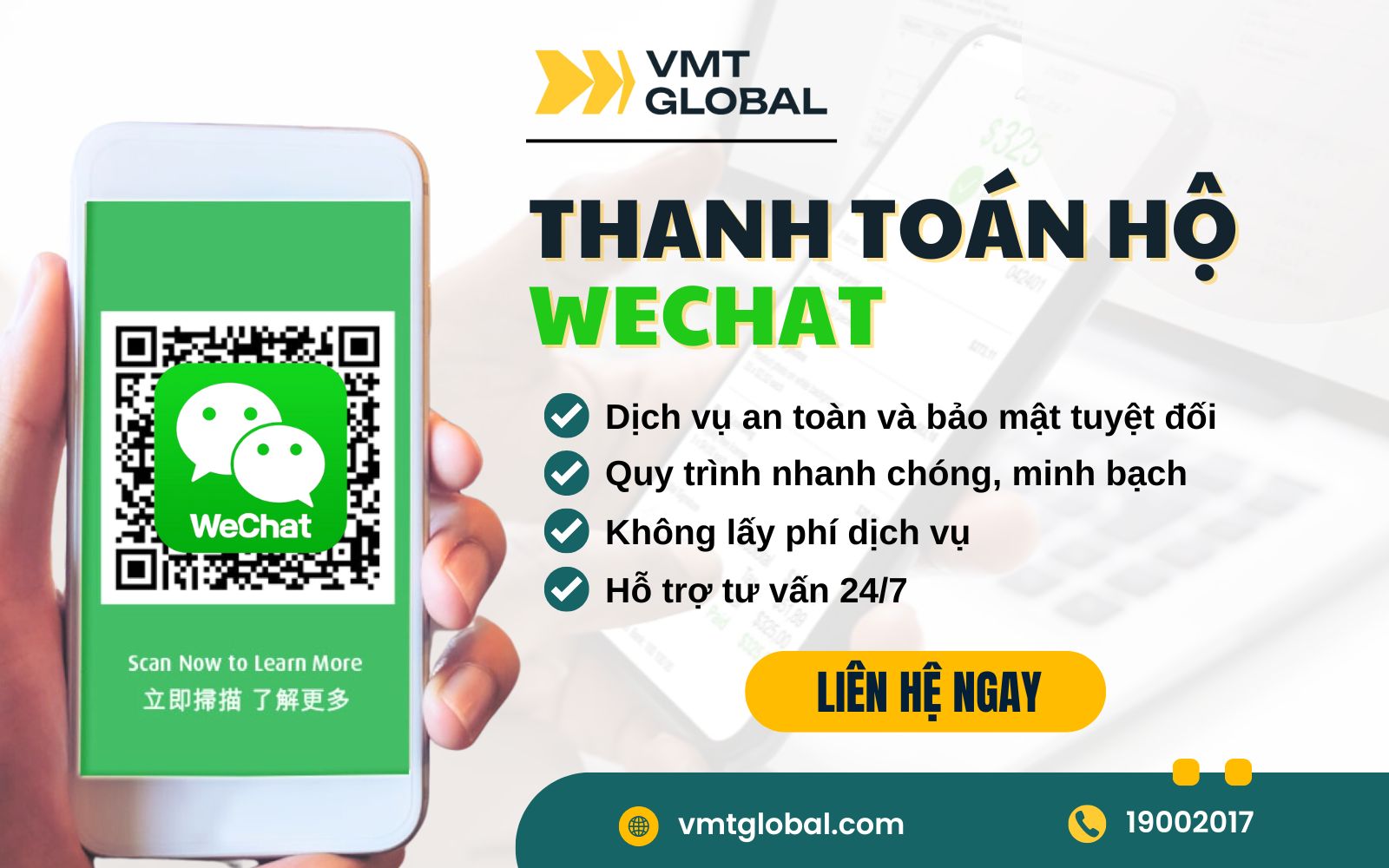VMT Global cung cấp dịch vụ thanh toán hộ trên Wechat uy tín