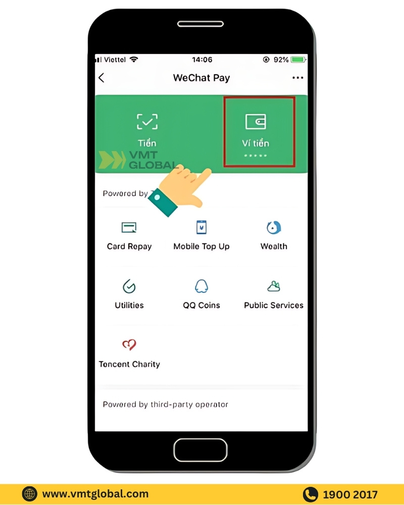 Bước 3 mở ví Wechat Pay