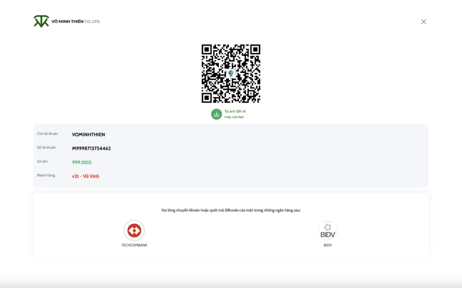 Quét mã QR thanh toán đơn mua hàng Taobao qua web VMT