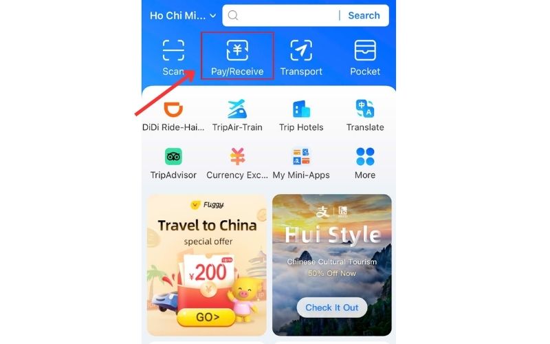 Cách nạp tiền vào Alipay qua thẻ Visa trên điện thoại