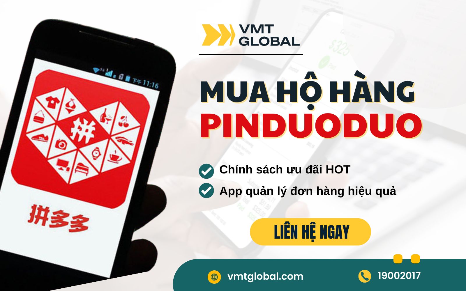 VMT Global cam kết cung cấp dịch vụ đặt hộ hàng hóa Pinduoduo  chất lượng