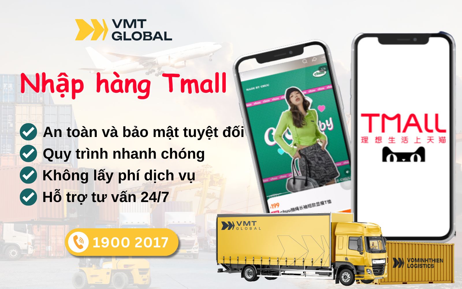 Nhập hàng Tmall uy tín giá rẻ tại VMT Global