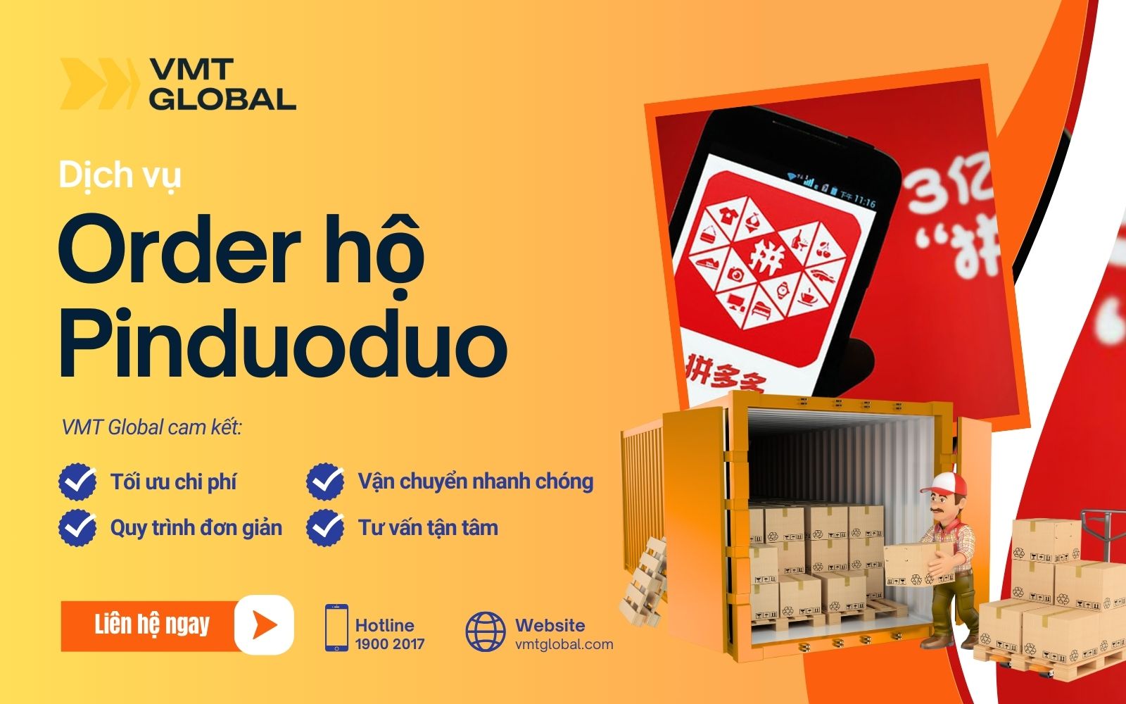 Dịch vụ order hộ hàng Pinduoduo tại VMT Global