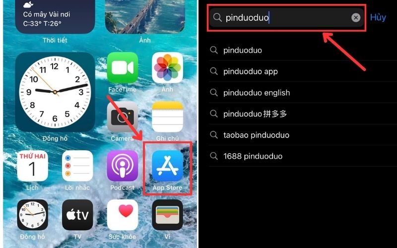 cách tải pinduoduo trên điện thoại IOS