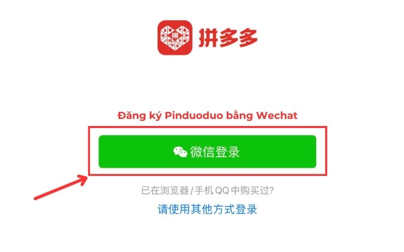 Cách tạo tài khoản Pinduoduo bằng Wechat