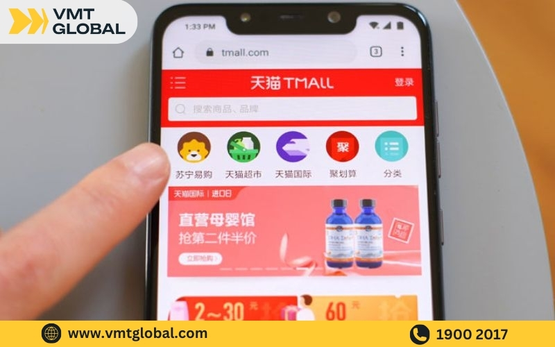 Ứng dụng order hàng Quảng Châu trên điện thoại - Tmall