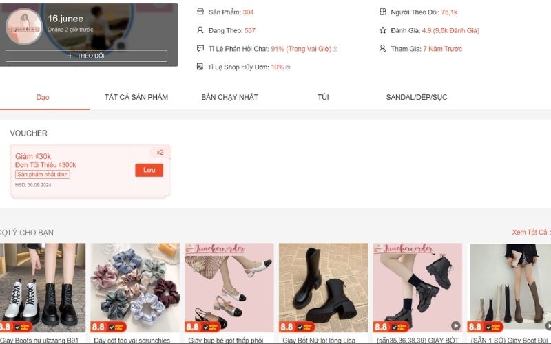 Shop 16.june - mua giày taobao qua shopee