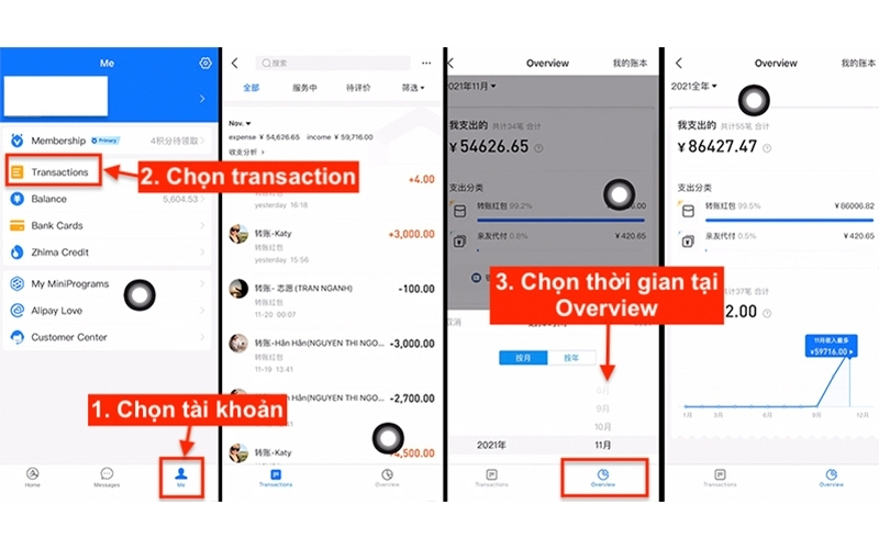 Cách xem hạn mức thanh toán chuyển khoản Alipay hiện tại