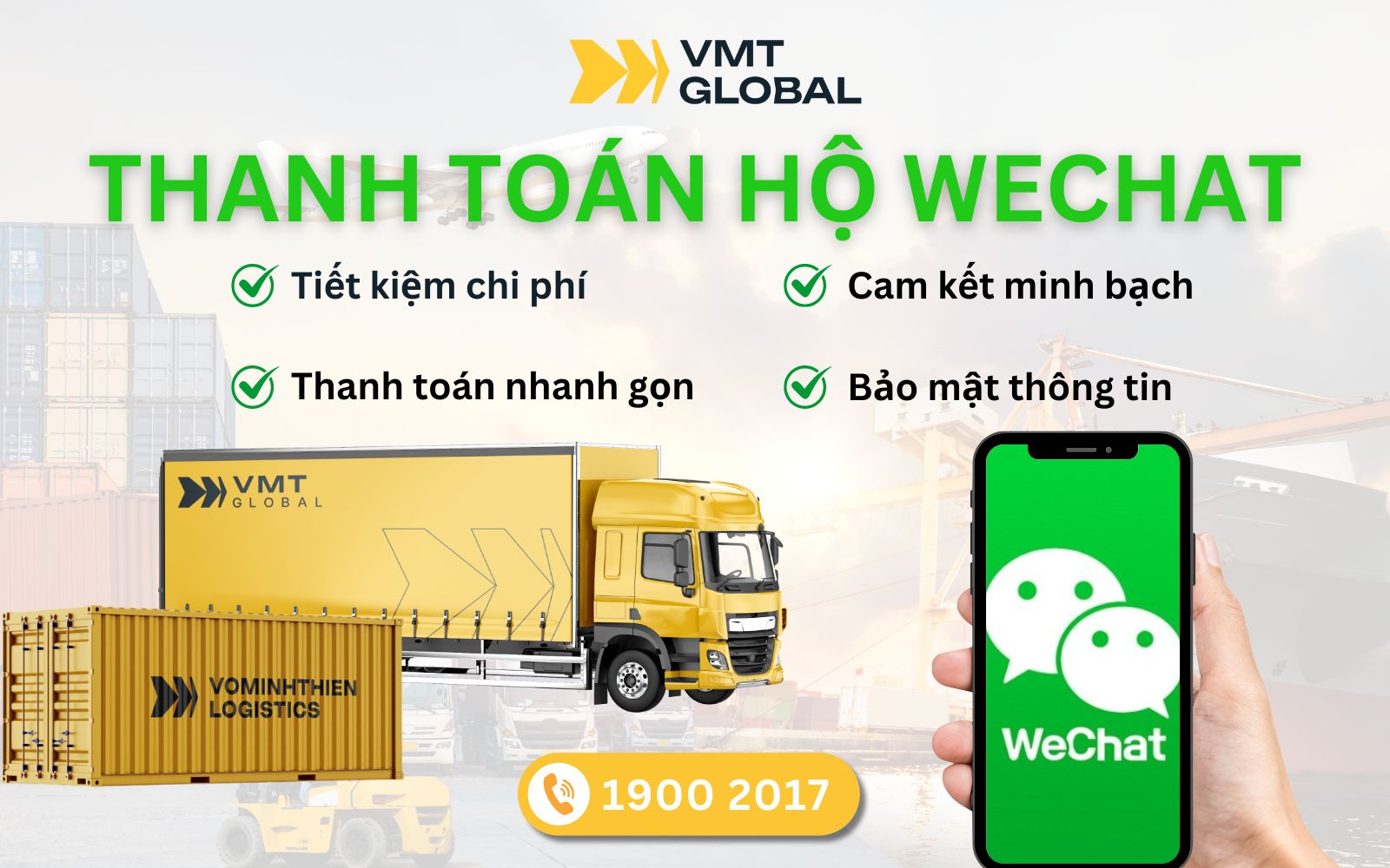 Dịch vụ thanh toán hộ Wechat giá rẻ, uy tín tại VMT Logistics