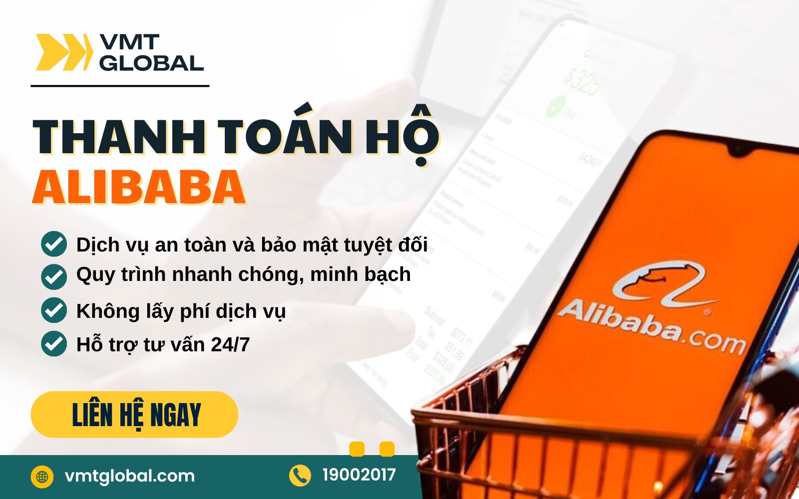 Dịch vụ Mua hàng và thanh toán trên Alibaba