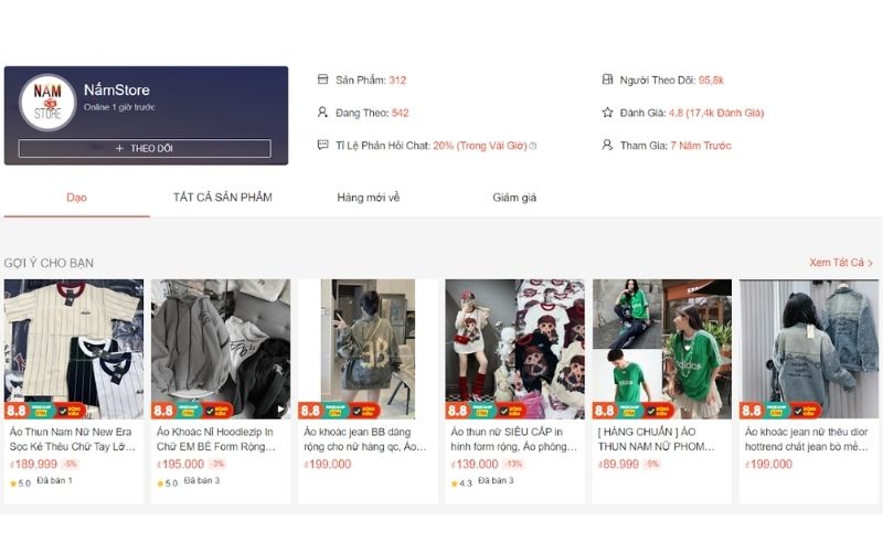 Shop taobao trên shopee cho nam và nữ NấmStore