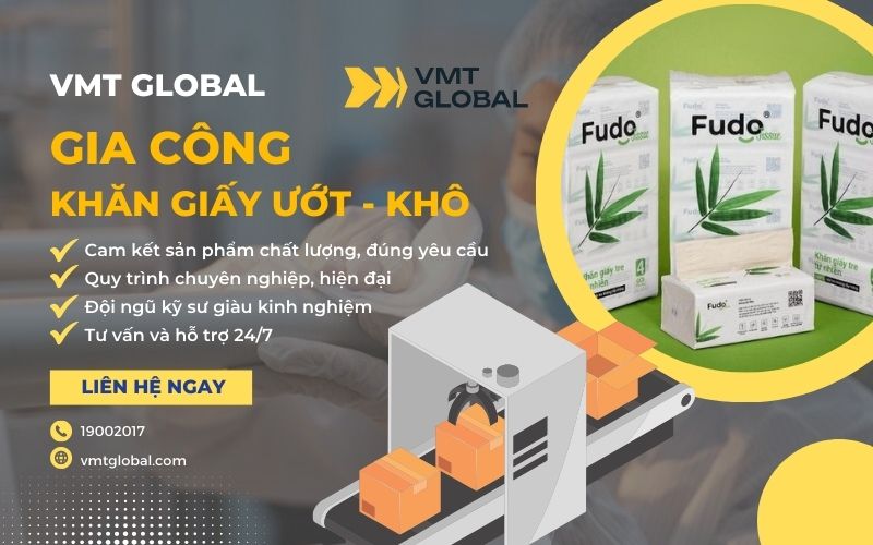 Những lợi ích khi gia công, sản xuất khăn giấy ướt , khô tại VMT Global