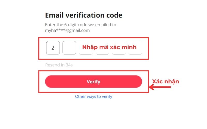 Nhập mã xác minh nhận mua hàng trên aliexpress