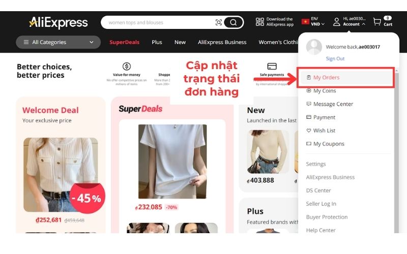 Mua hộ hàng trên aliexpress tại hà nội