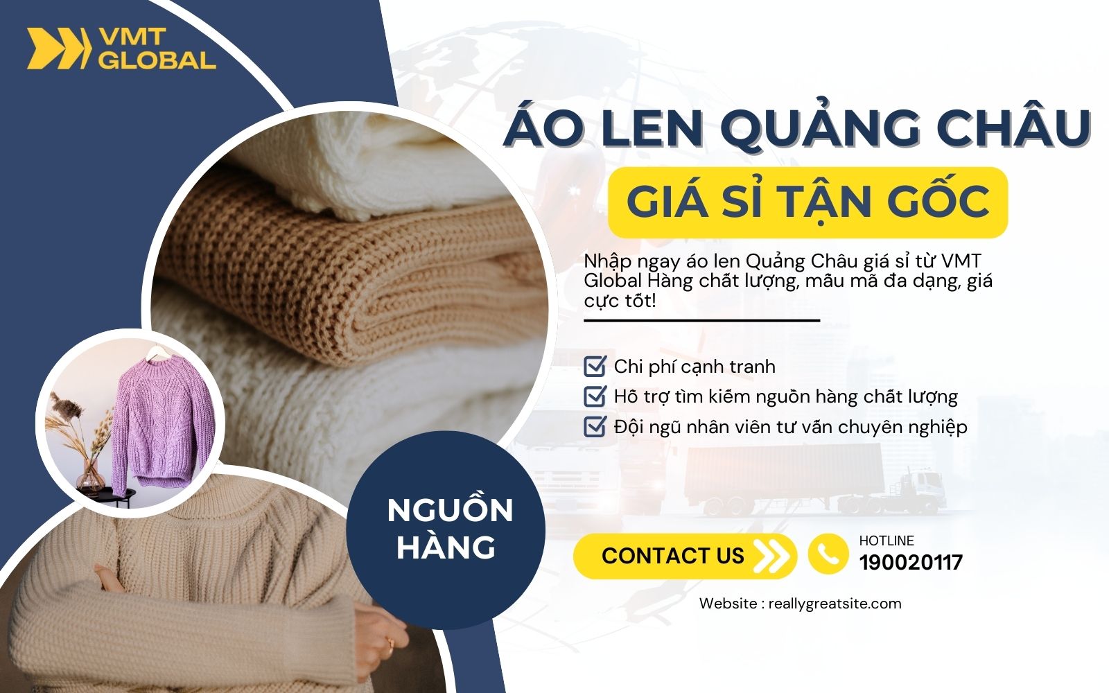 Lấy sỉ áo len Quảng Châu tại VMT Global