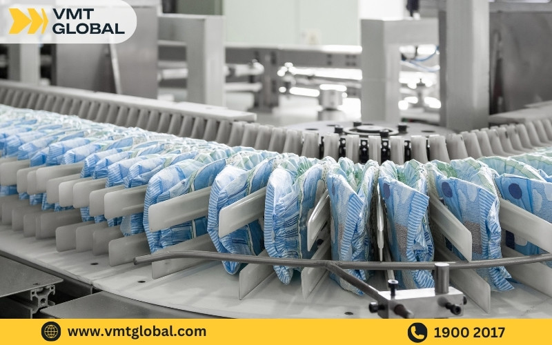 VMT Global nhận gia công tã bỉm trẻ em theo yêu cầu với mẫu mã đa dạng cùng chất lượng an toàn tuyệt đối. Cam kết chi phí sản xuất cạnh tranh và hỗ trợ toàn diện.