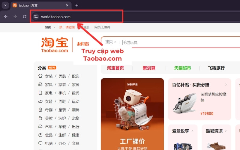 Cách đăng nhập taobao trên máy tính