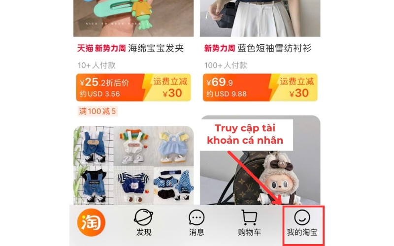 cách đăng nhập tài khoản taobao trên điện thoại