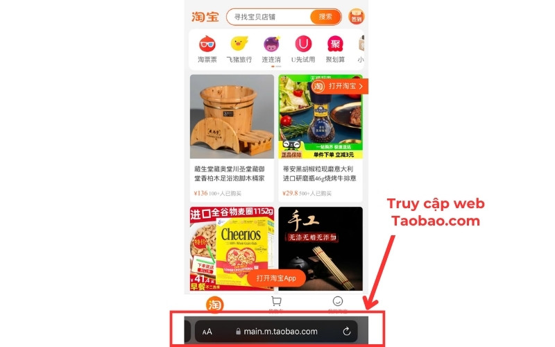 Cách đăng nhập tài khoản taobao trên điện thoại