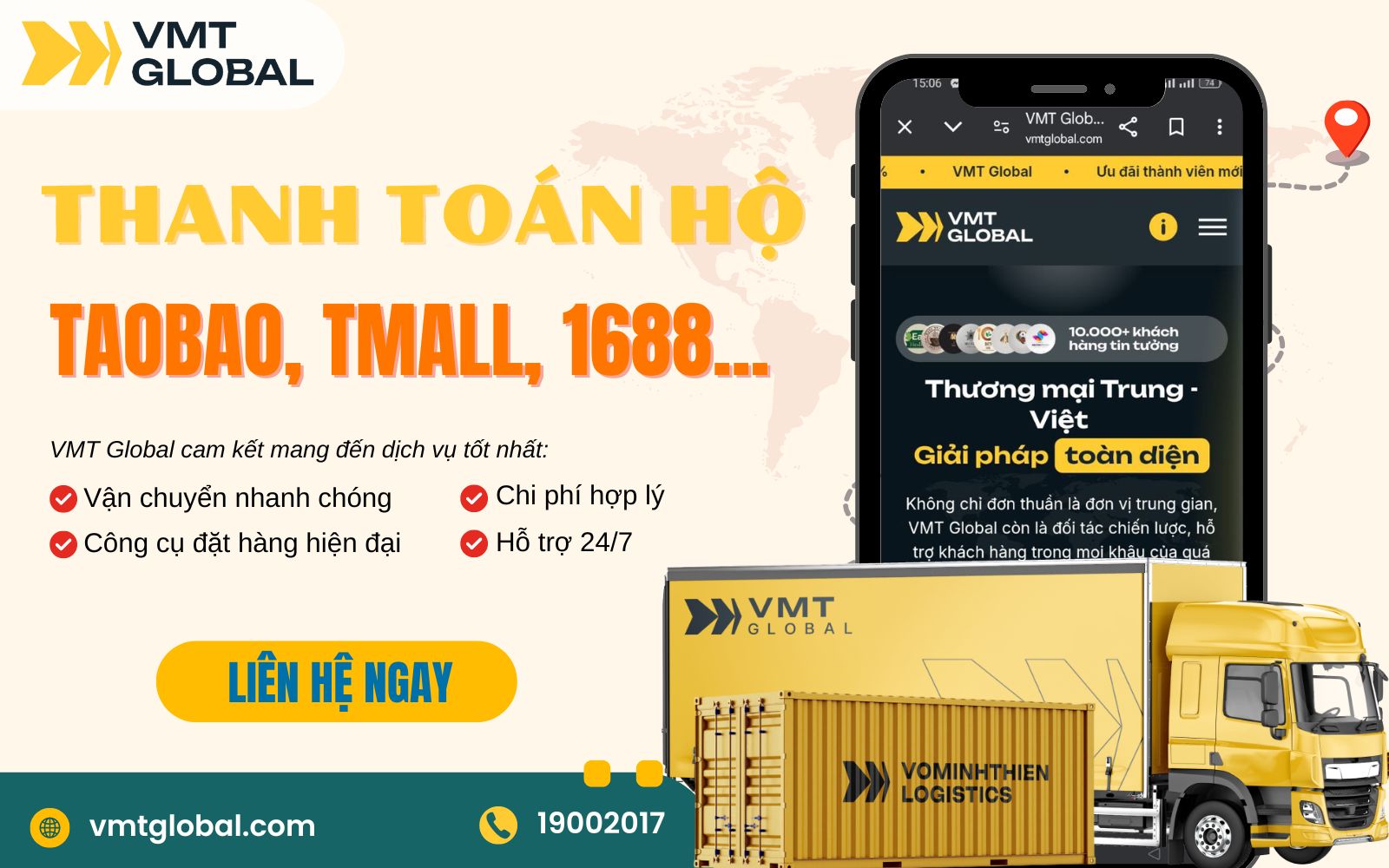 Dịch vụ thanh toán hộ, chuyển tiền sang Trung Quốc tại VMT