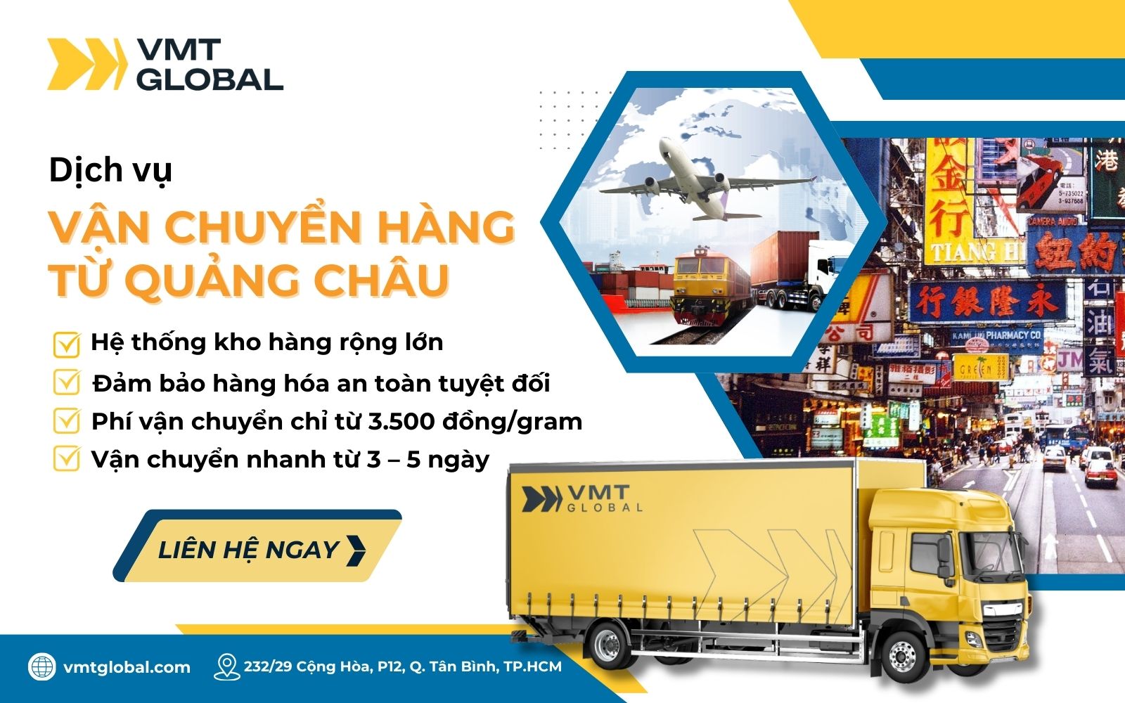 Vận chuyển hàng Quảng Châu qua VMT Global