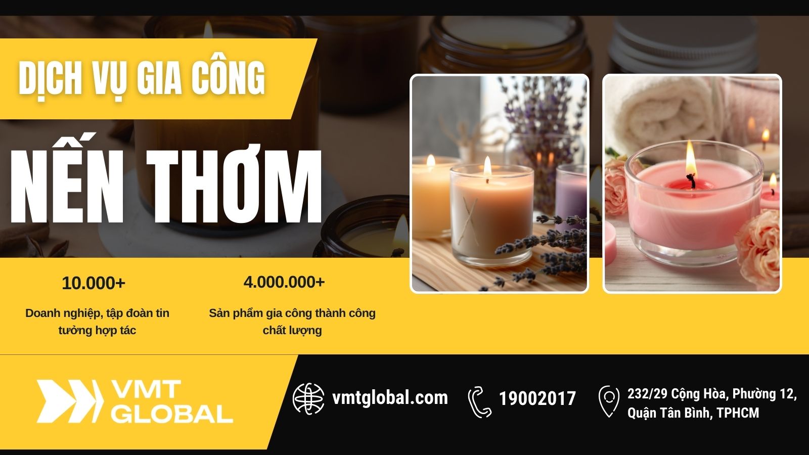 VMT Global - Công ty sản xuất nến thơm theo yêu cầu giá tốt