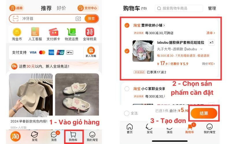 Hướng dẫn gửi uỷ quyền thanh toán trên taobao bằng điện thoại