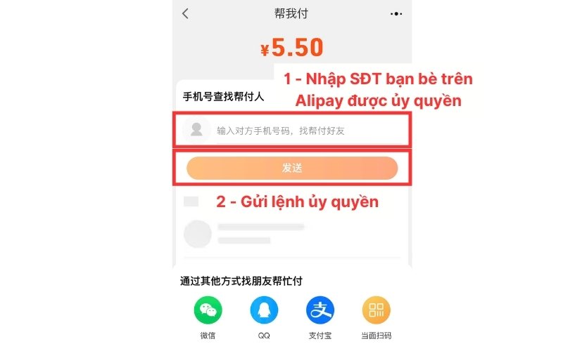 gửi uỷ quyền thanh toán trên taobao thành công