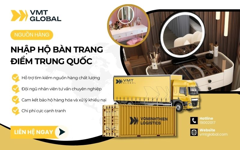 vmt global chuyên order hộ bàn ghế trang điểm uy tín từ Trung Quốc