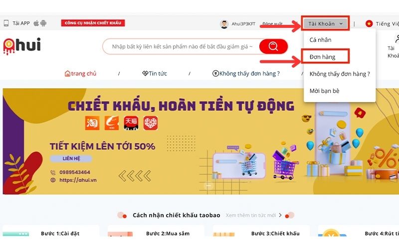 app chiết khấu taobao