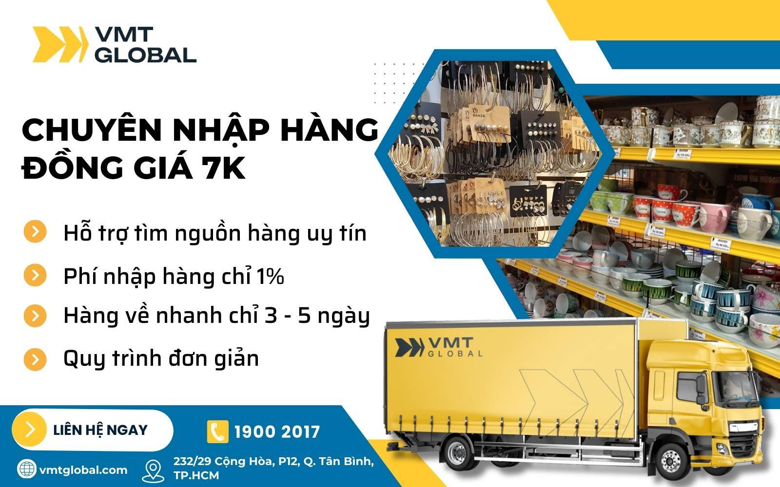 Dịch vụ mua hộ nguồn hàng đồng giá 7k uy tín tại VMT Global