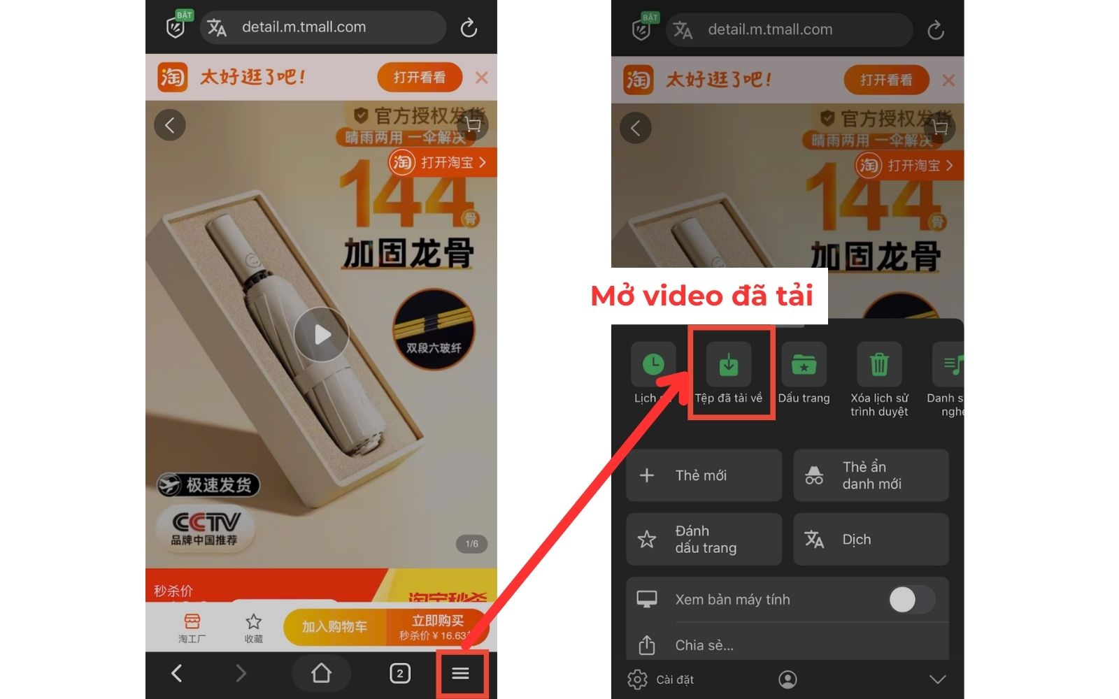 cách tải video trên taobao về iphone