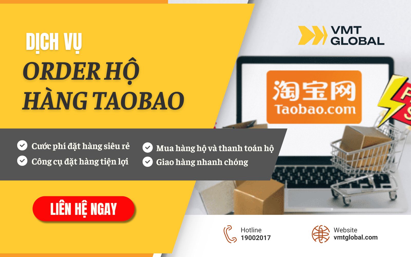 Dịch vụ order hàng Taobao tiện lợi, giá rẻ, đơn giản