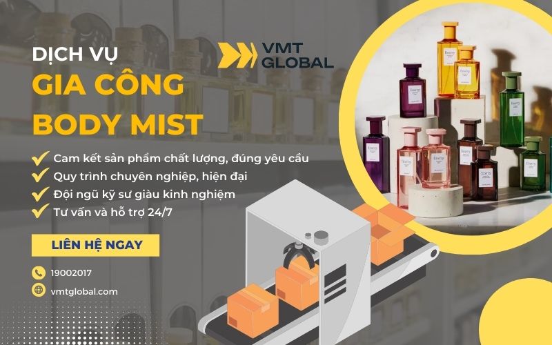 VMT Global chuyên nhận gia công Body Mist thơm uy tín