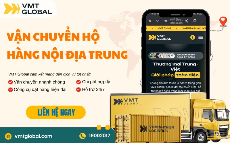 VMT Global - Chuyên vận chuyển hộ hàng nội địa Trung Quốc giá rẻ, uy tín