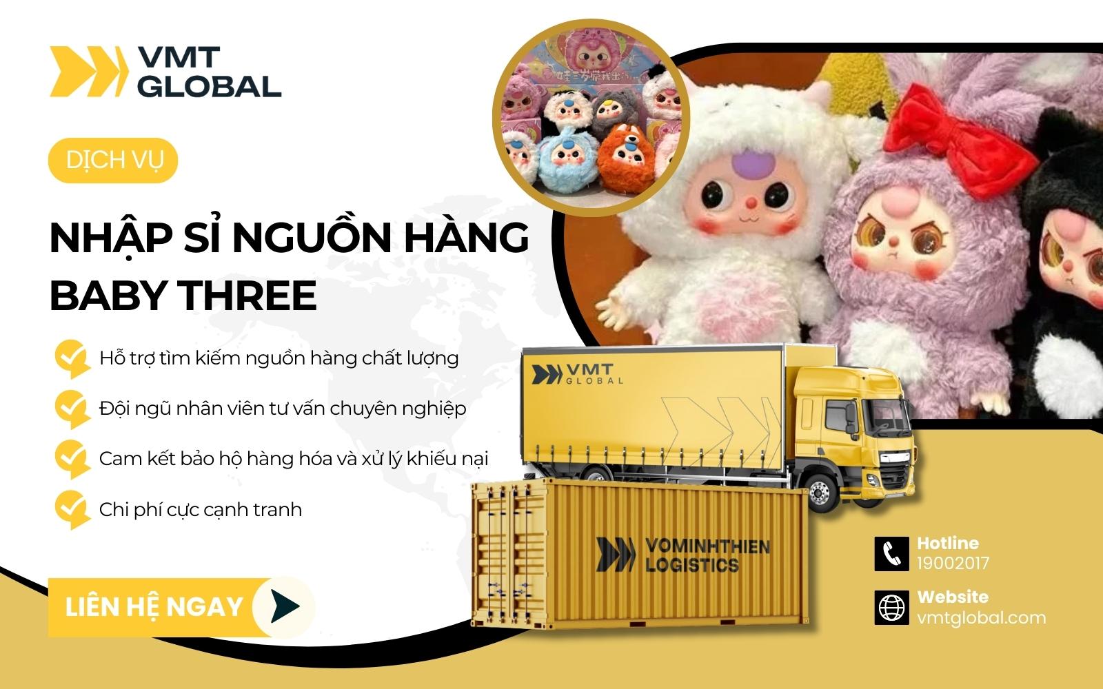 VMT Global là đơn vị nhập sỉ Baby Three giá tốt, uy tín, đẹp và đầy đủ mẫu hot