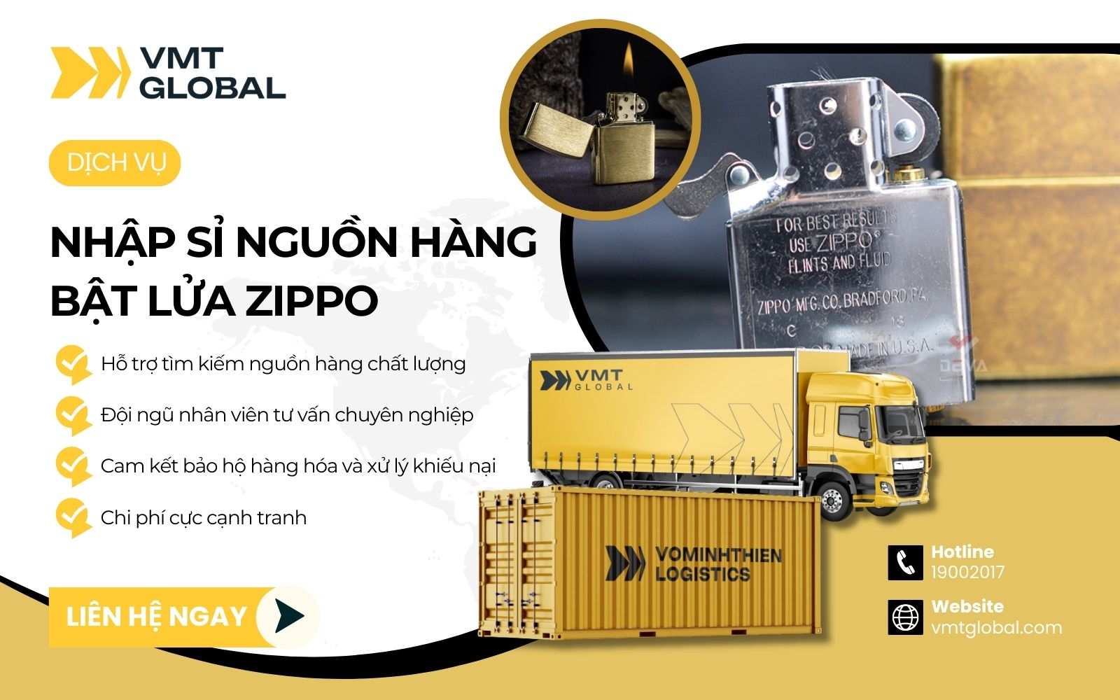 Nhập hộp quẹt Zippo uy tín, giá cực hot tại VMT Global