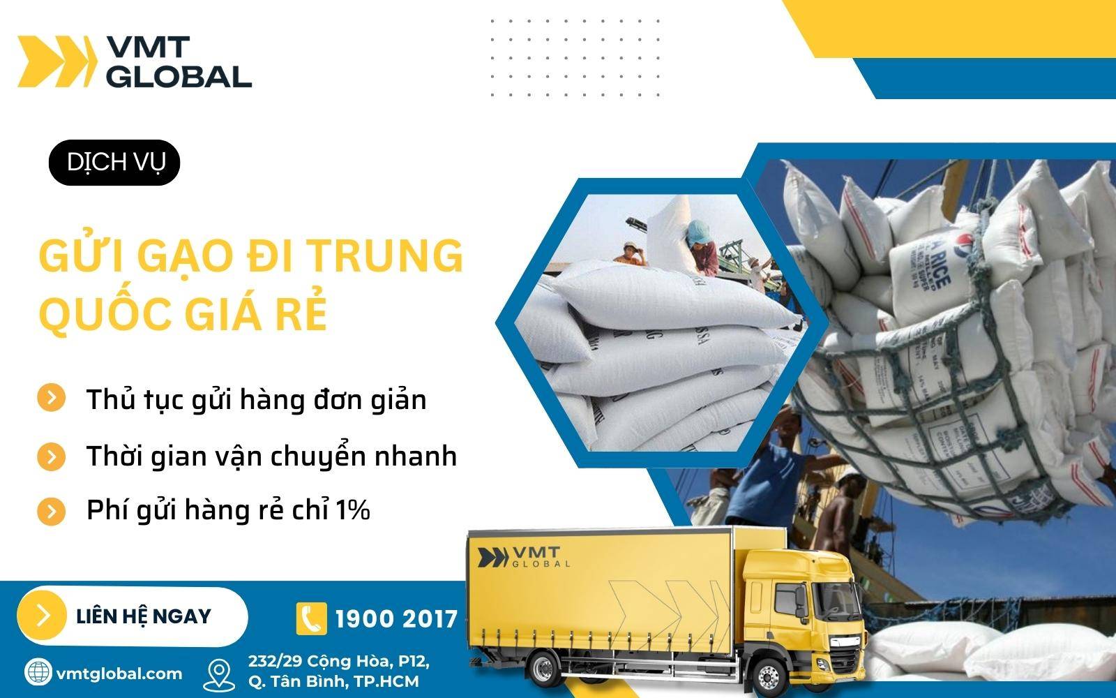 Gửi gạo sang Trung Quốc nhanh chóng, tiết kiệm với VMT Global