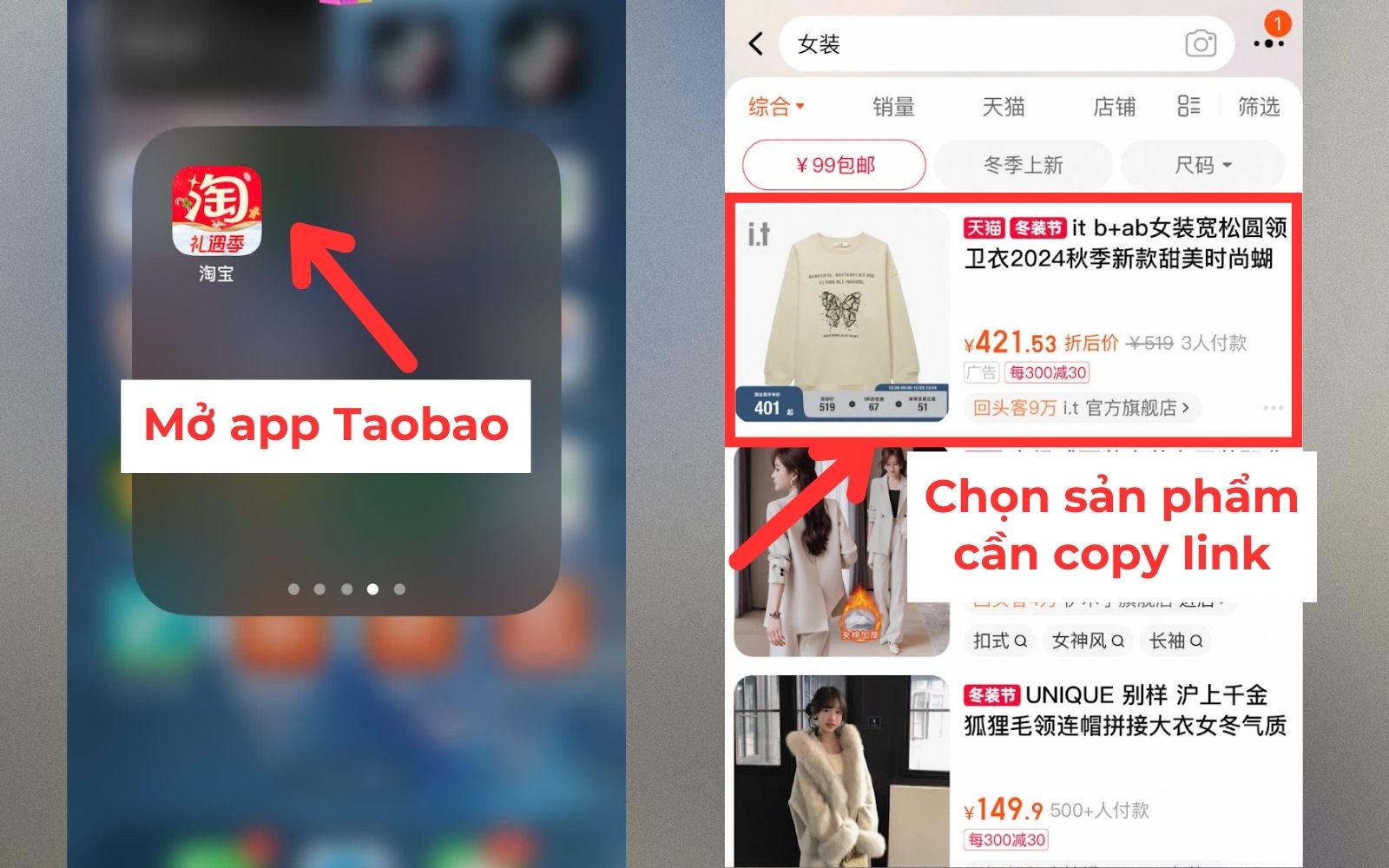 cách copy link sản phẩm trên taobao trên điện thoại và máy tính