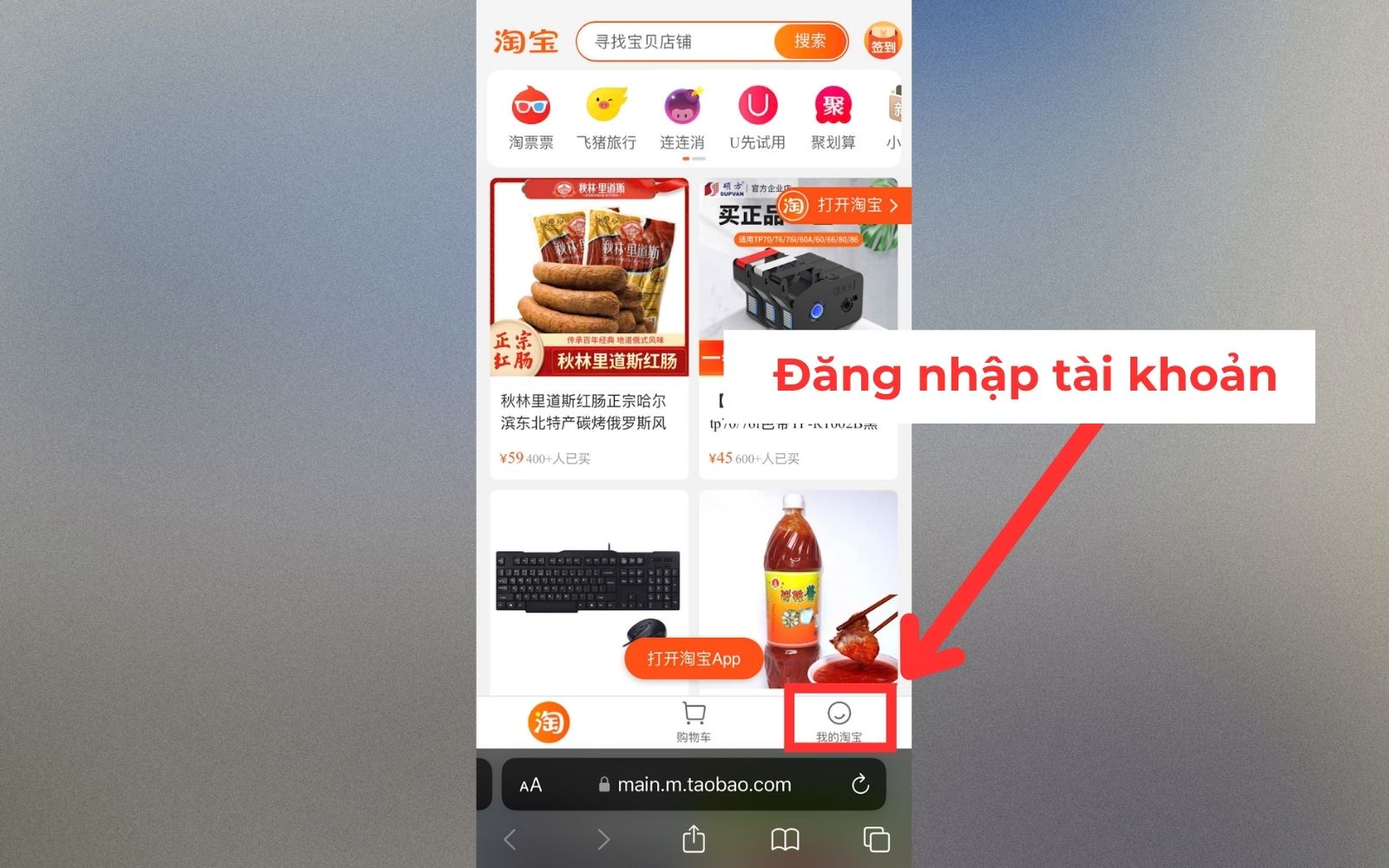 cách copy link taobao trên điện thoại