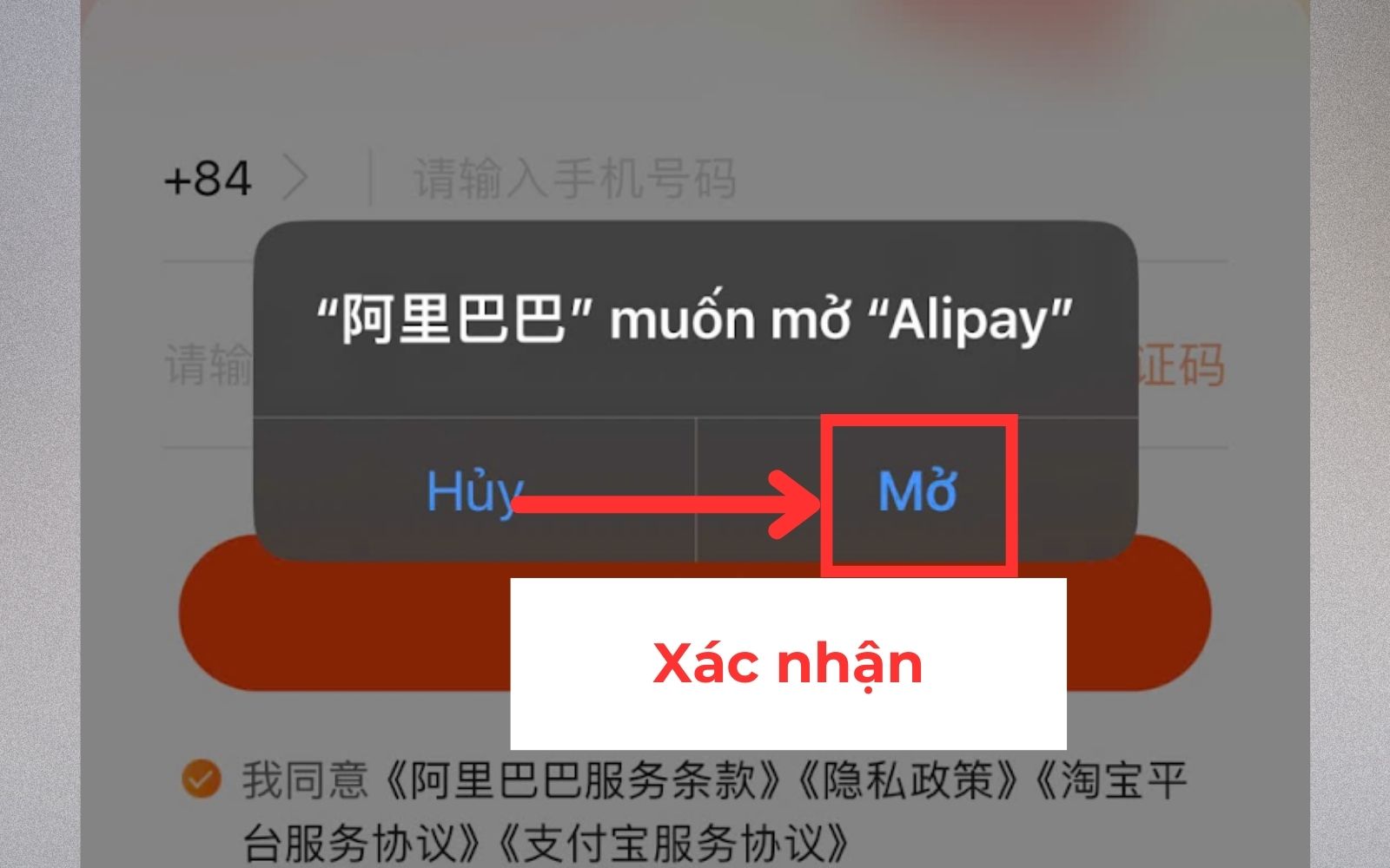 đăng nhập 1688 bằng Alipay