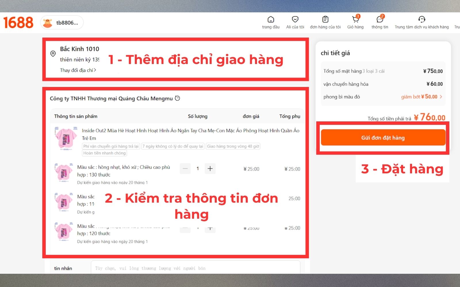 Cách mua hàng 1688 tiếng Việt đơn giản