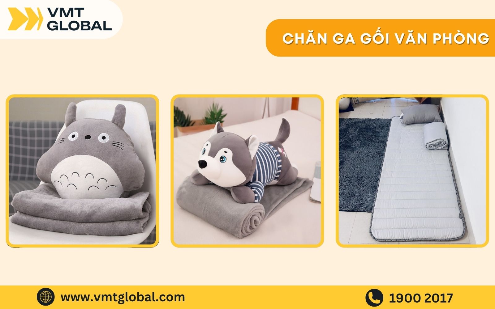 Chăn ga gối văn phòng tiện lợi Thiết kế nhỏ gọn cho dân văn phòng