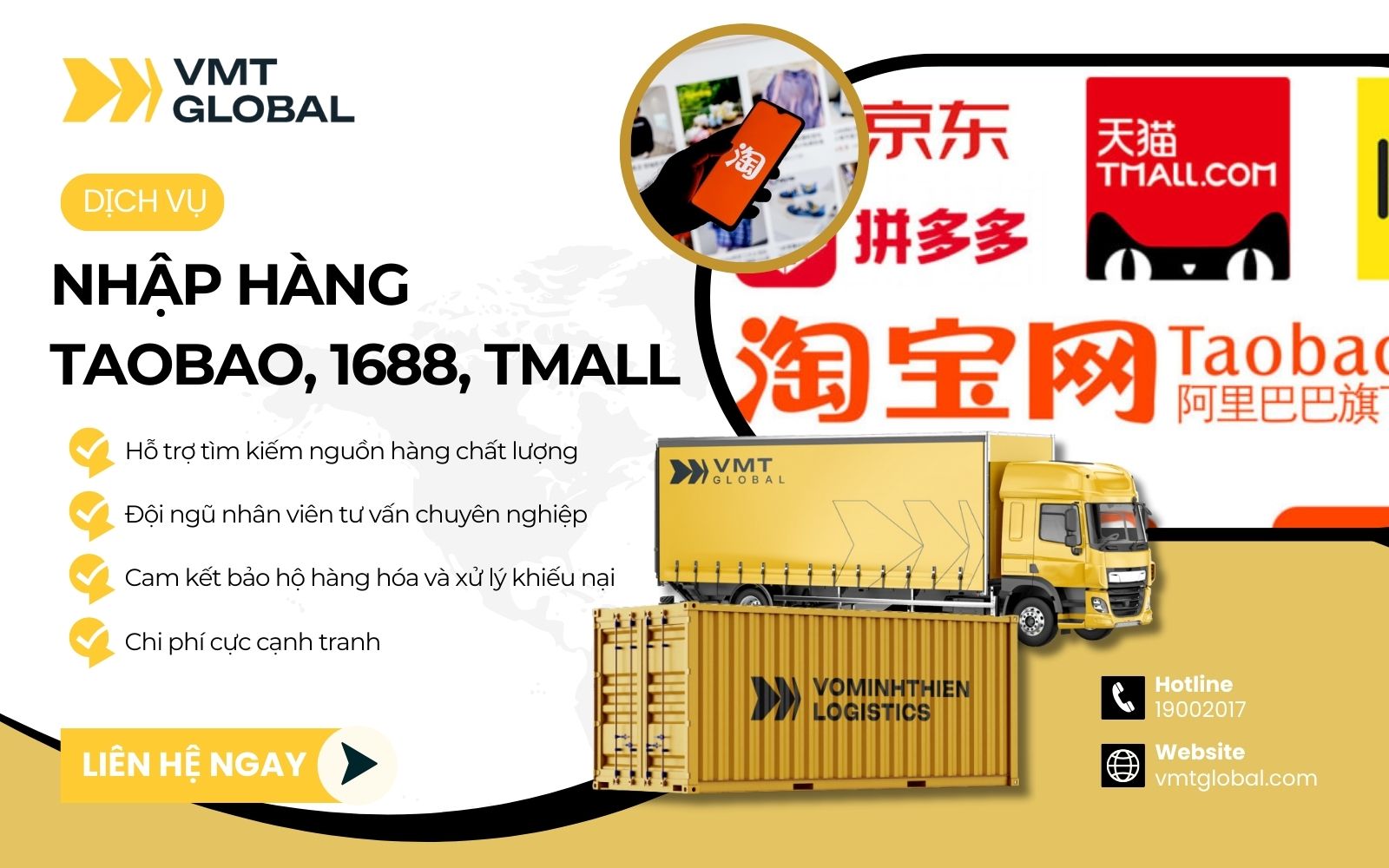 Đơn vị Logistics chuyên nhập hộ hàng Taobao, Tmall, 1688 cực rẻ