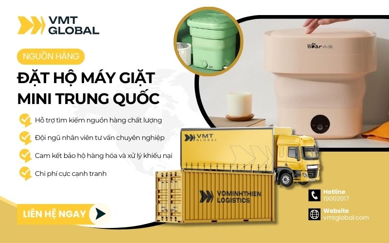 VMT Global chuyên nhập hộ máy giặt nhỏ gọn giá tốt về Việt Nam
