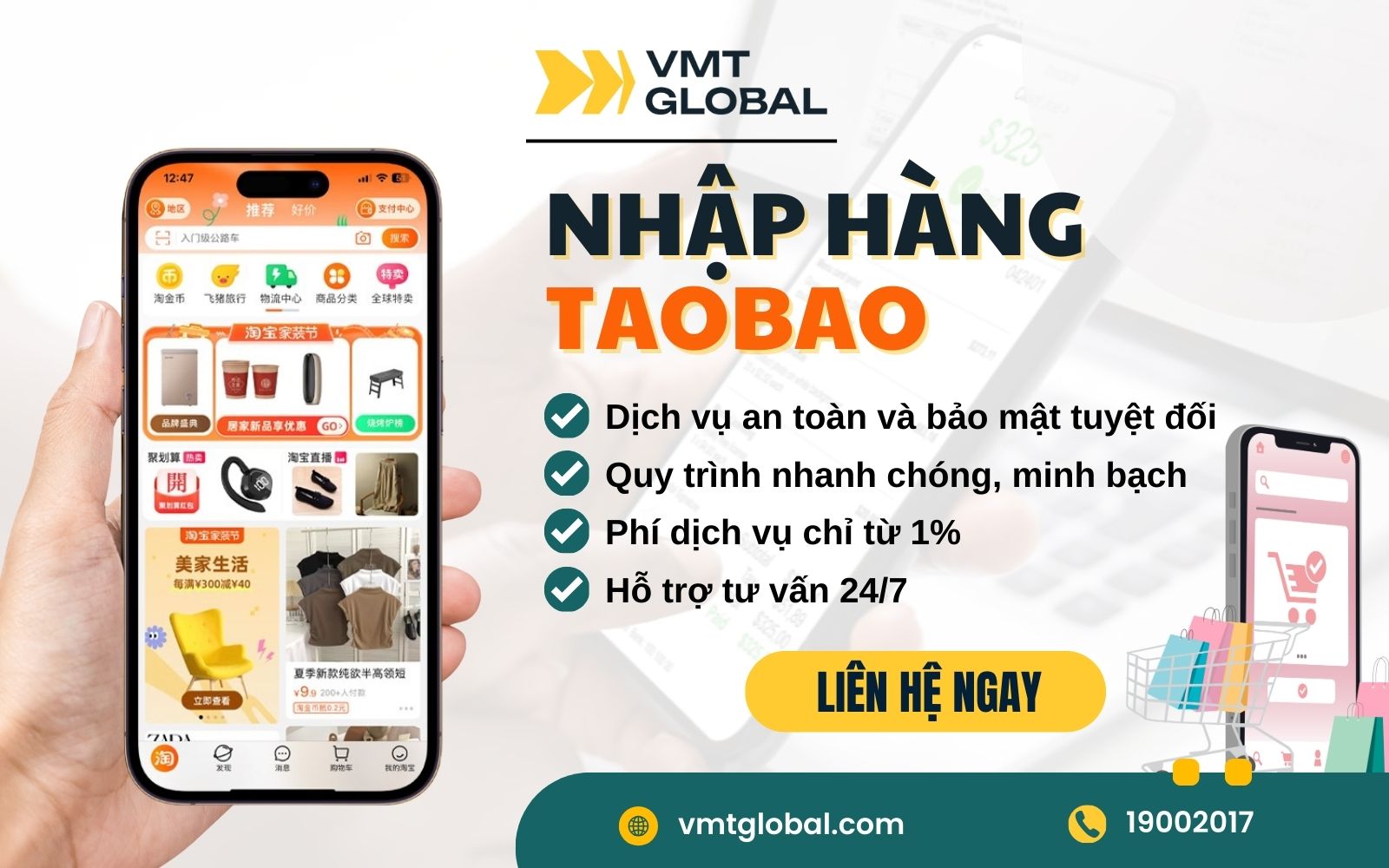 Dịch vụ nhập hàng Taobao, hỗ trợ chat với shop trên Taobao và deal gíá rẻ