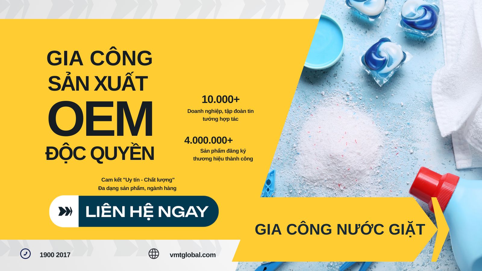 VMT Global - Xưởng sản xuất nước giặt trọn gói