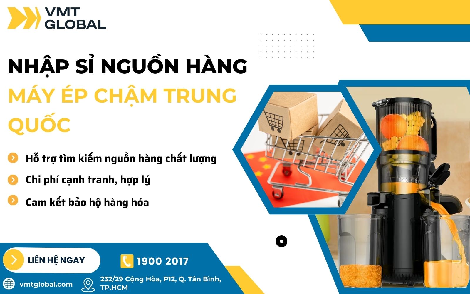Nhập nguồn hàng máy ép chậm nội địa Trung giá rẻ tại VMT Global