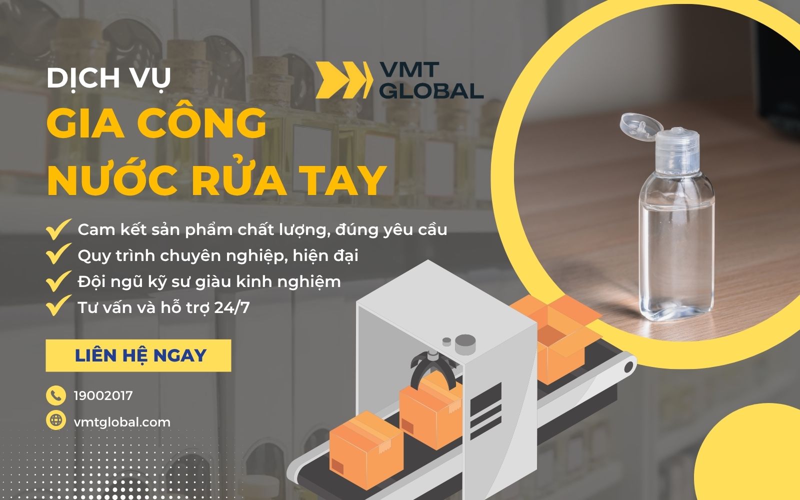 VMT Global chuyên sản xuất, gia công nước rửa tay uy tín